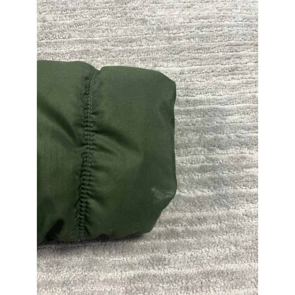 Old Navy‎ Puffer Jacket Womens L Olive Green Faux Fur Hood Quilted Winter Coat